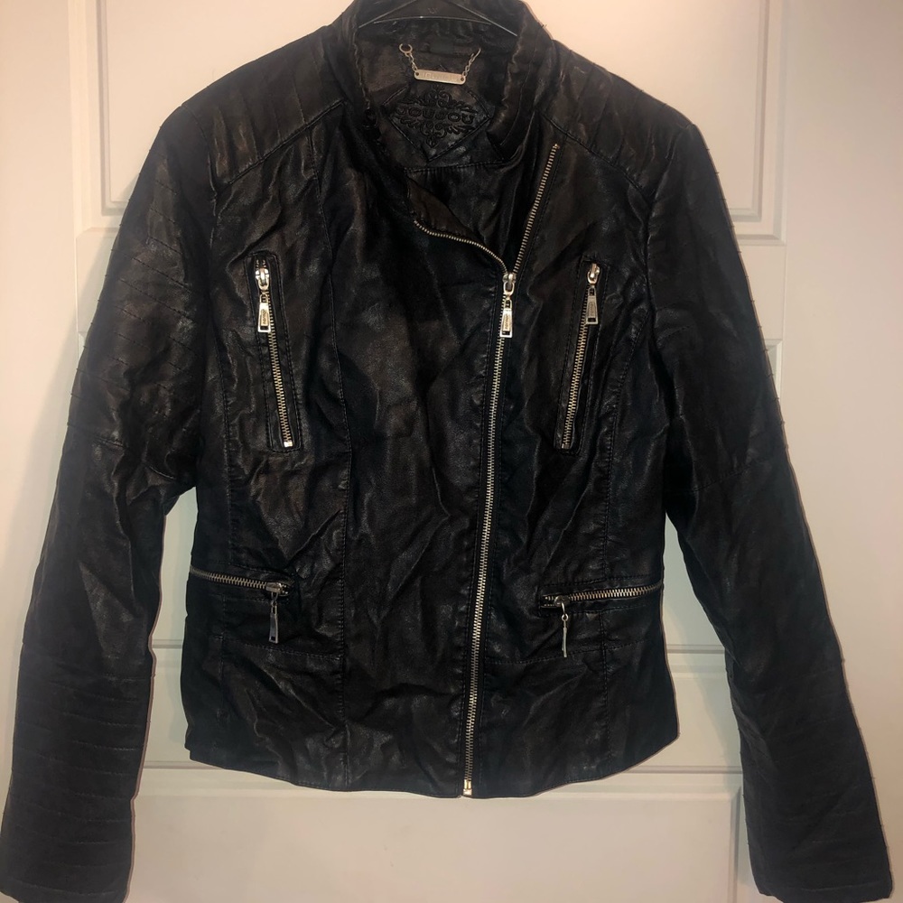 Jou Jou Faux Leather Moto Jacket - Picture 2 of 4